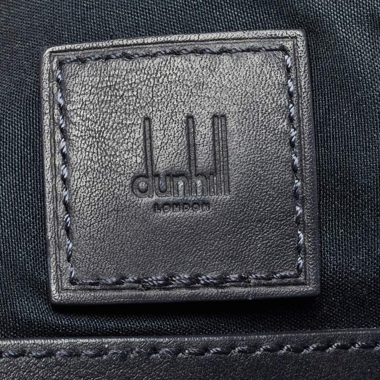 Pre Owned Dunhill Black Leather Zip Messenger Bag