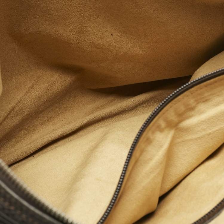 Pre Owned Dunhill Cacao Leather Double Gusset Briefcase