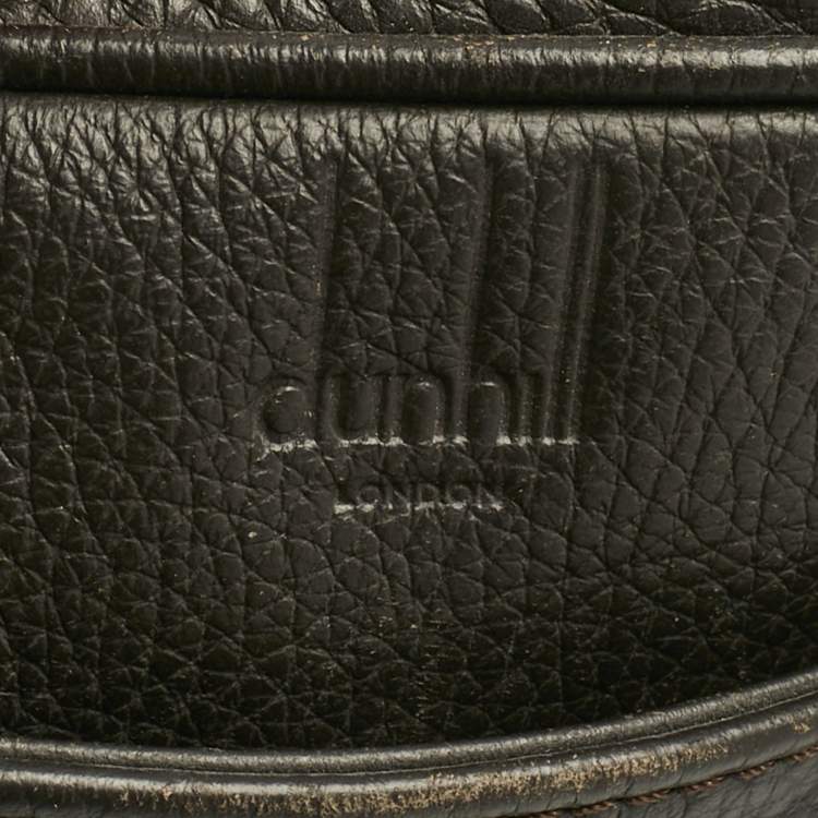 Pre Owned Dunhill Cacao Leather Double Gusset Briefcase