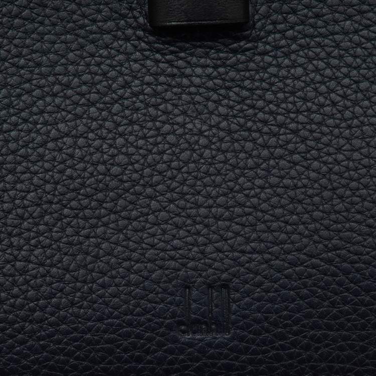 Pre Owned Dunhill Navy Blue Leather Boston Small Envelope Pouch