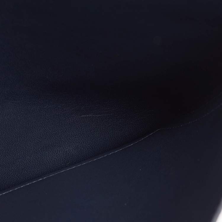 Pre Owned Dunhill Navy Blue Leather Boston Small Envelope Pouch