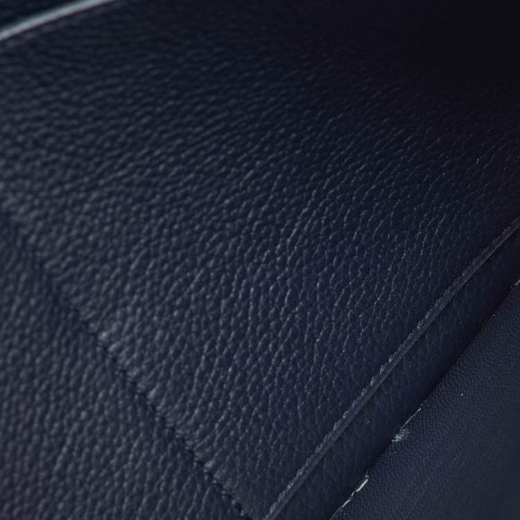 Pre Owned Dunhill Navy Blue Leather Boston Small Envelope Pouch