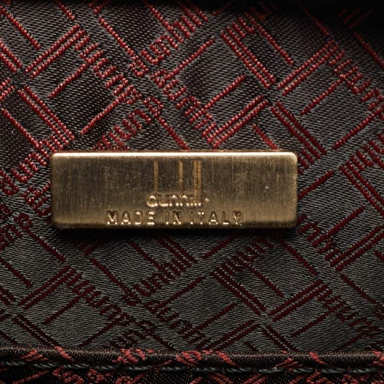 Pre Owned Dunhill Black Leather Zip Wristlet Pouch