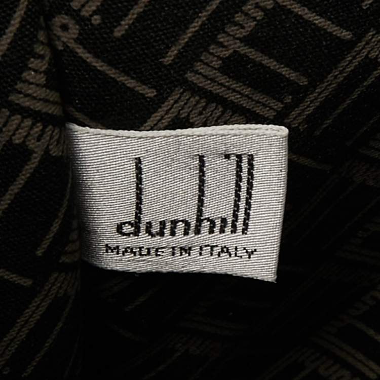 Pre Owned Dunhill Black/Brown Coated Canvas and Leather Document Pouch
