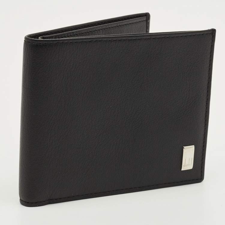 Pre Owned Dunhill Black Leather Bifold Wallet