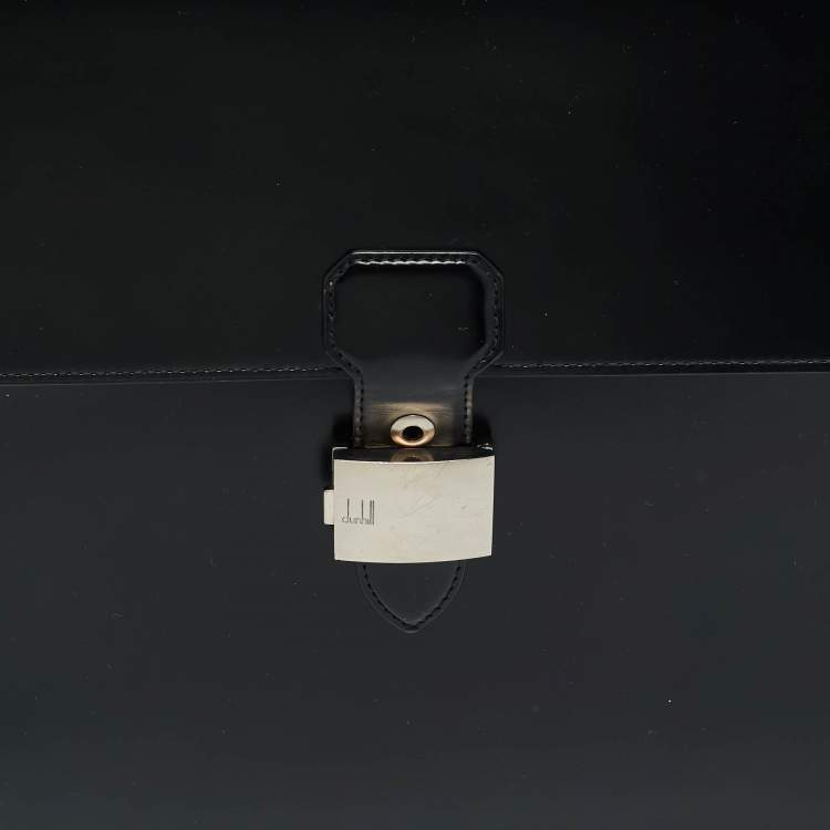 Pre Owned Dunhill Black Glossy Leather Confidential Briefcase