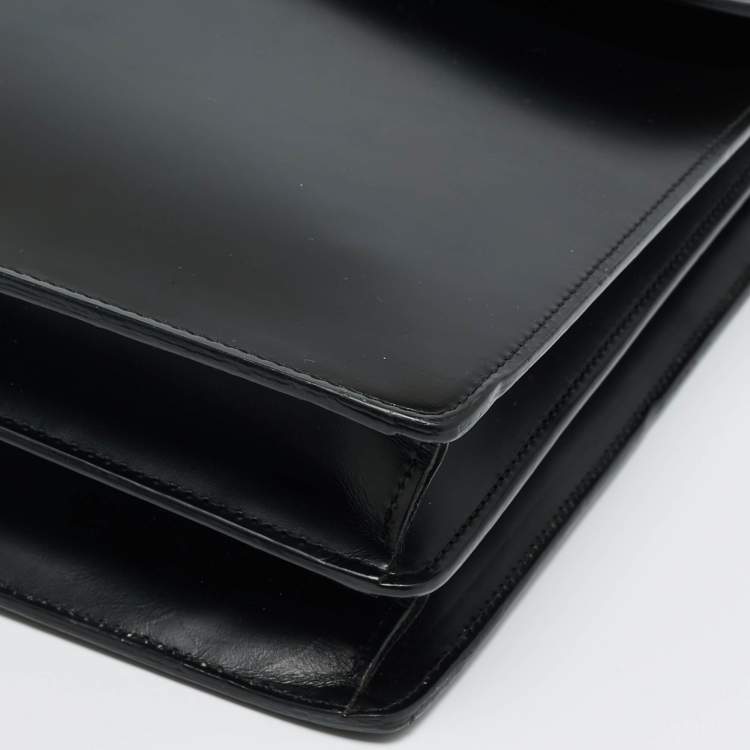 Pre Owned Dunhill Black Glossy Leather Confidential Briefcase