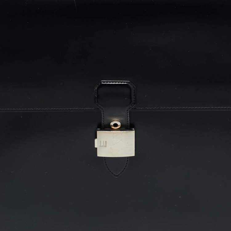 Pre Owned Dunhill Black Glossy Leather Confidential Briefcase