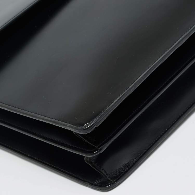 Pre Owned Dunhill Black Glossy Leather Confidential Briefcase