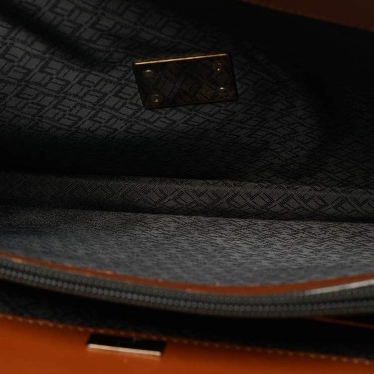 Pre Owned Dunhill Black Glossy Leather Confidential Briefcase