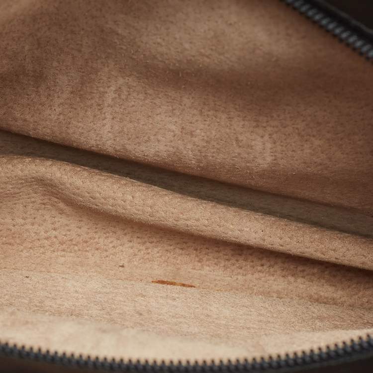 Pre Owned Dunhill Black Wristlet Leather Zip Pouch