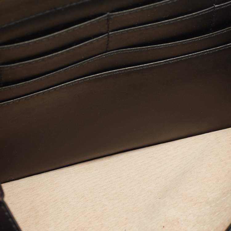 Pre Owned Dunhill Black Wristlet Leather Zip Pouch