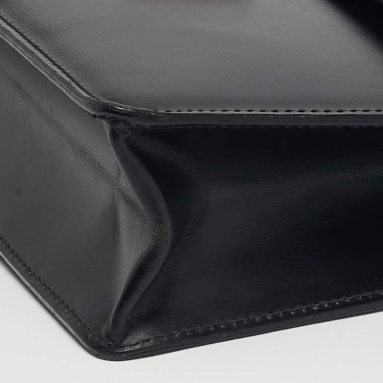 Pre Owned Dunhill Alfred Black Leather Wristlet Pouch