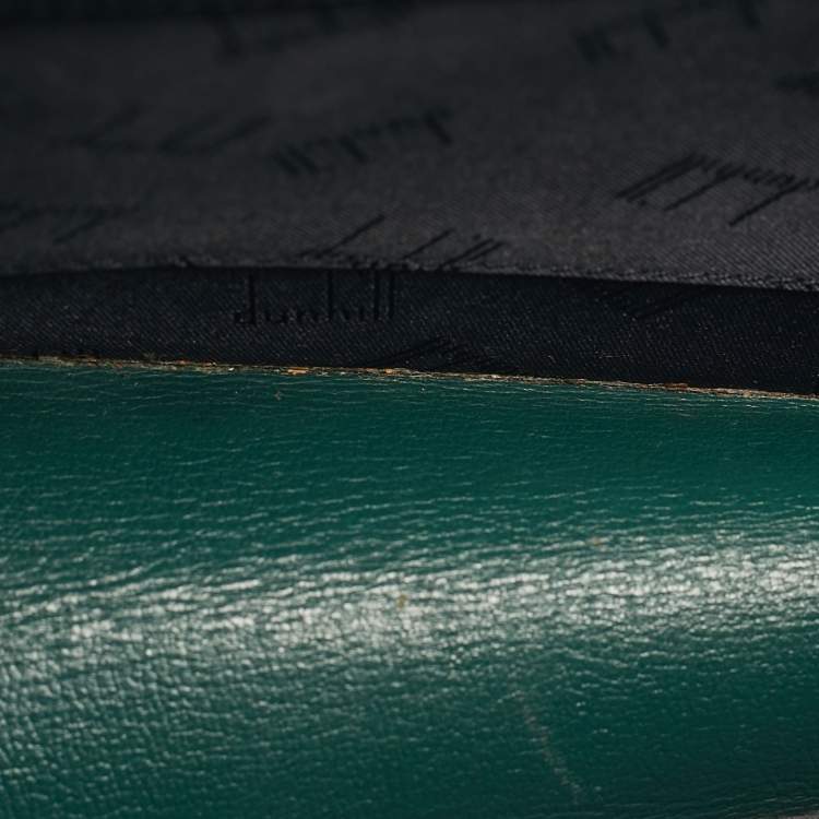 Pre Owned Dunhill Alfred Black Leather Wristlet Pouch