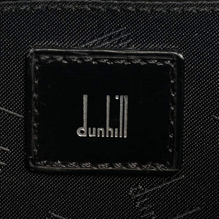 Pre Owned Dunhill Alfred Black Leather and Nylon Pouch