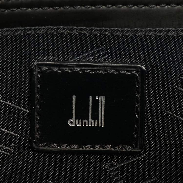 Pre Owned Dunhill Alfred Black Leather and Nylon Pouch