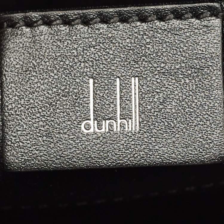 Pre Owned Dunhill Black Leather Zip Wristlet Pouch