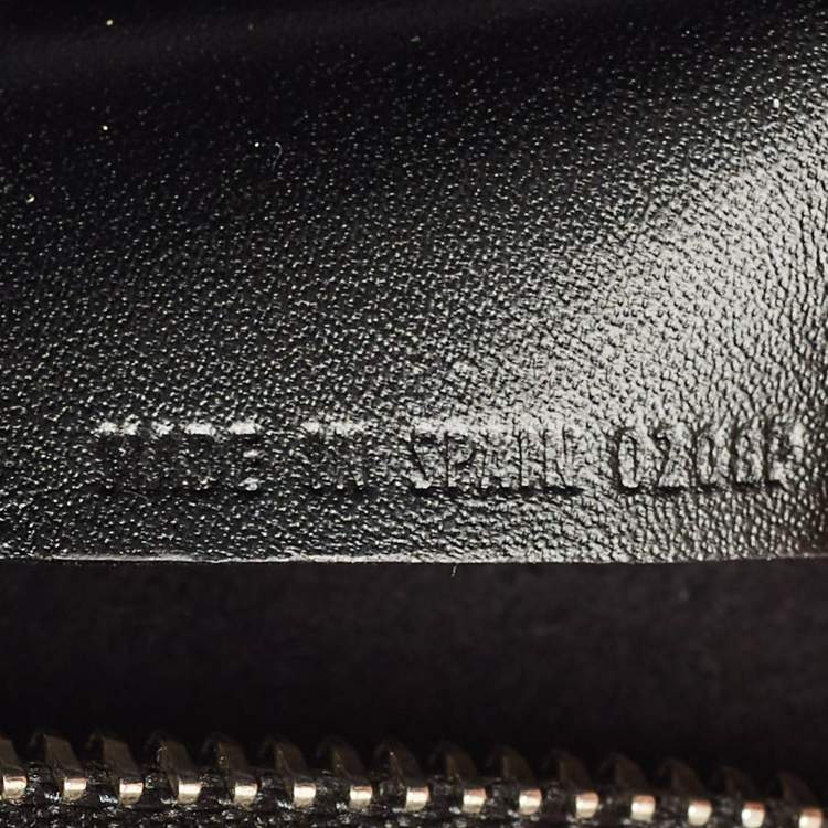 Pre Owned Dunhill Black Leather Zip Wristlet Pouch