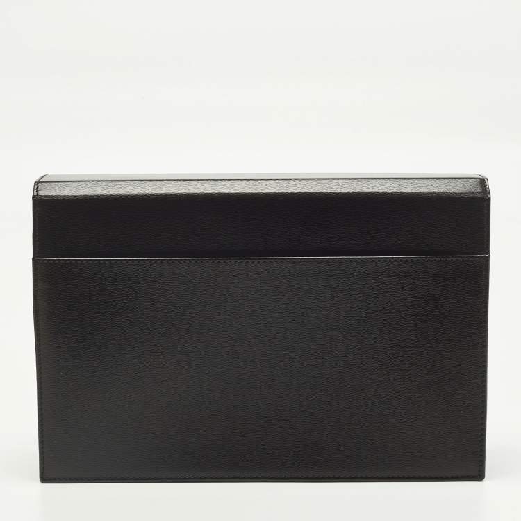 Pre Owned Dunhill Black Leather Wristlet Clutch