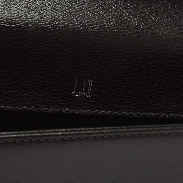 Pre Owned Dunhill Black Leather Wristlet Clutch