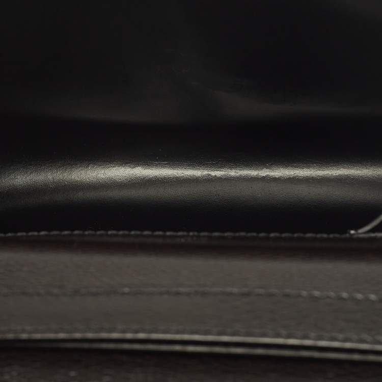 Pre Owned Dunhill Black Leather Wristlet Clutch