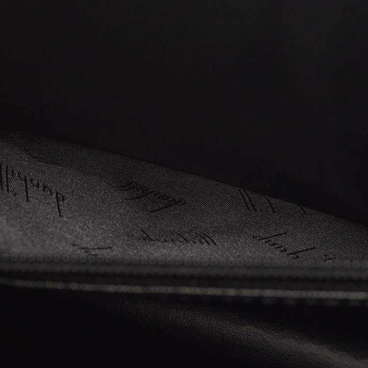 Pre Owned Dunhill Black Leather Wristlet Clutch