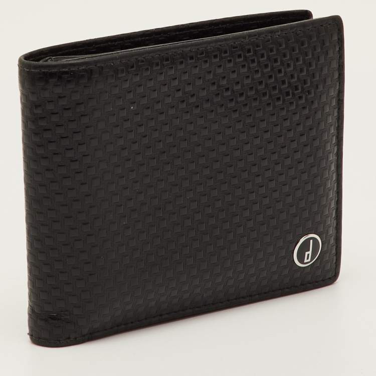 Pre Owned Dunhill Black Embossed Leather Bifold Wallet