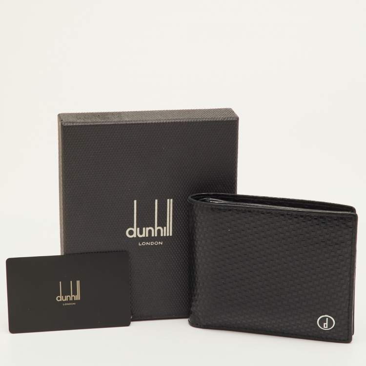 Pre Owned Dunhill Black Embossed Leather Bifold Wallet