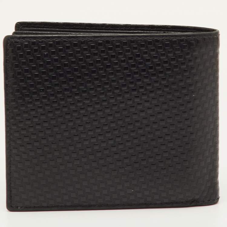 Pre Owned Dunhill Black Embossed Leather Bifold Wallet