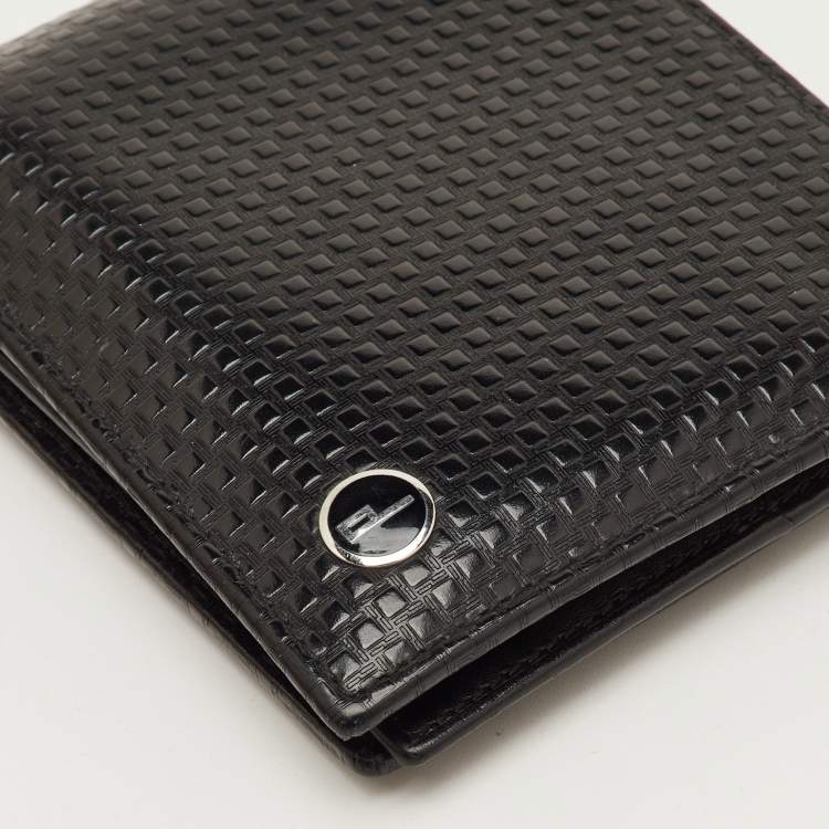 Pre Owned Dunhill Black Embossed Leather Bifold Wallet