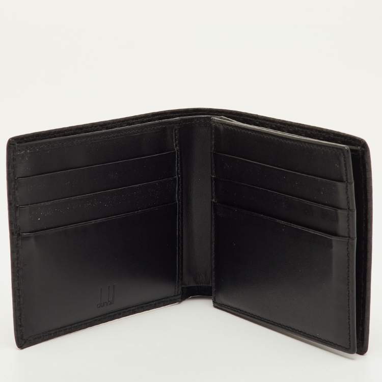 Pre Owned Dunhill Black Embossed Leather Bifold Wallet