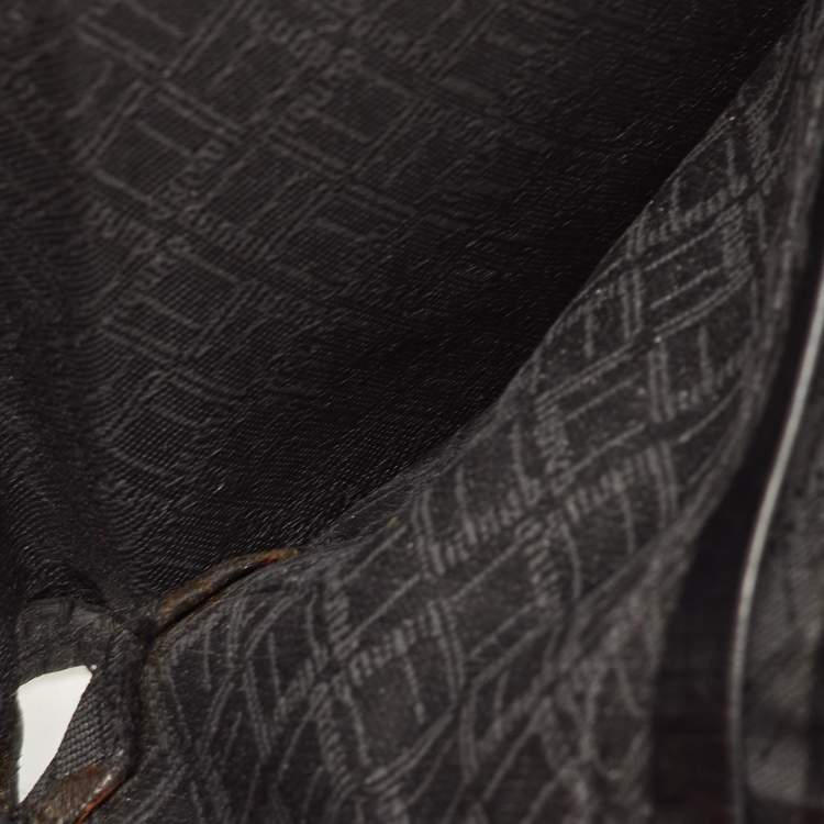 Pre Owned Dunhill Black Embossed Leather Bifold Wallet