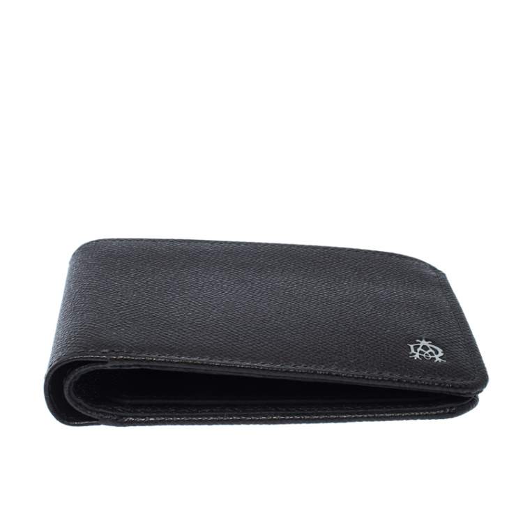 Pre Owned Dunhill Dark Grey Leather Bourdon Bifold Wallet