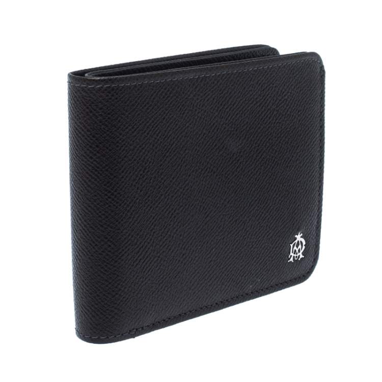 Pre Owned Dunhill Dark Grey Leather Bourdon Bifold Wallet