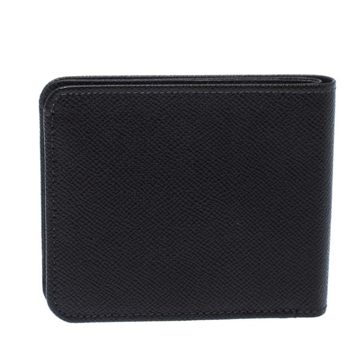 Pre Owned Dunhill Dark Grey Leather Bourdon Bifold Wallet