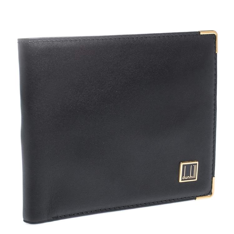 Pre Owned Dunhill Black Leather Bifold Wallet