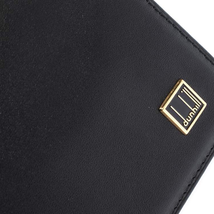 Pre Owned Dunhill Black Leather Bifold Wallet