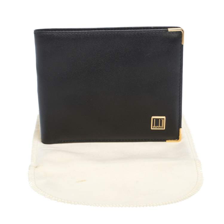 Pre Owned Dunhill Black Leather Bifold Wallet