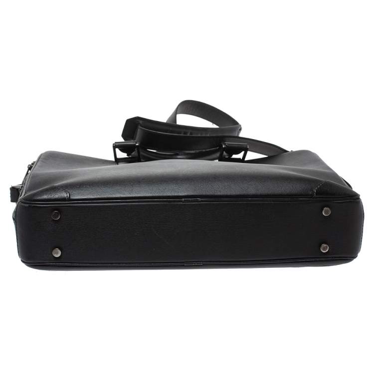 Pre Owned Dunhill Black Leather Single Document Briefcase
