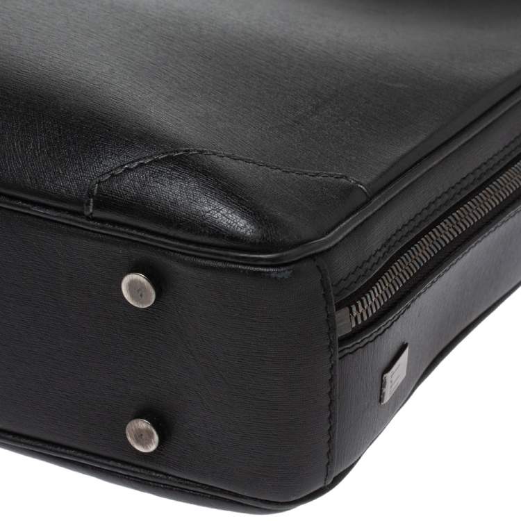 Pre Owned Dunhill Black Leather Single Document Briefcase