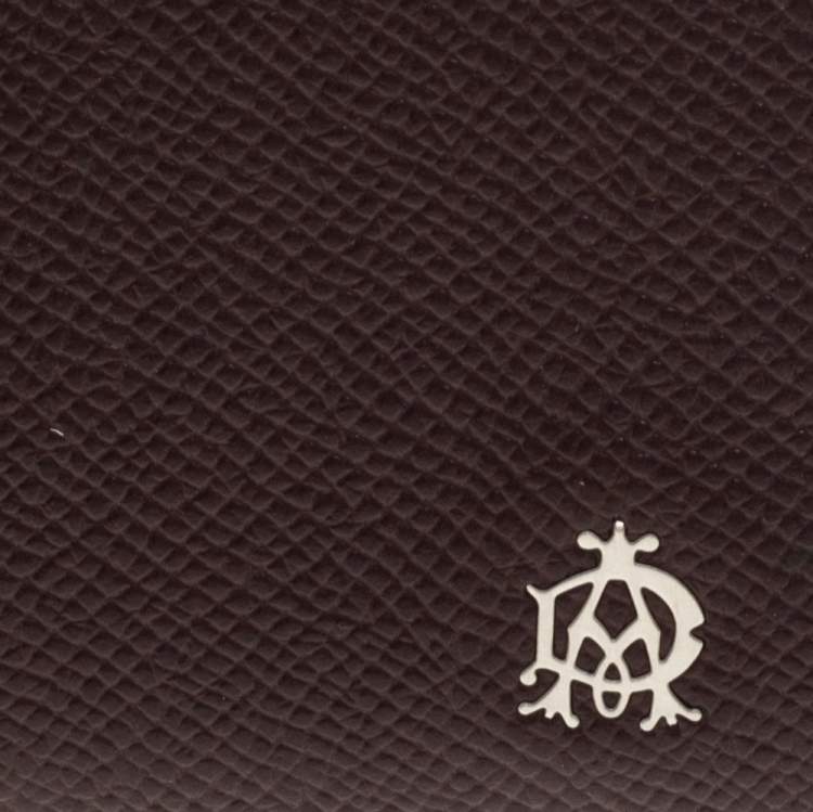 Pre Owned Dunhill Burgundy Leather Card Holder