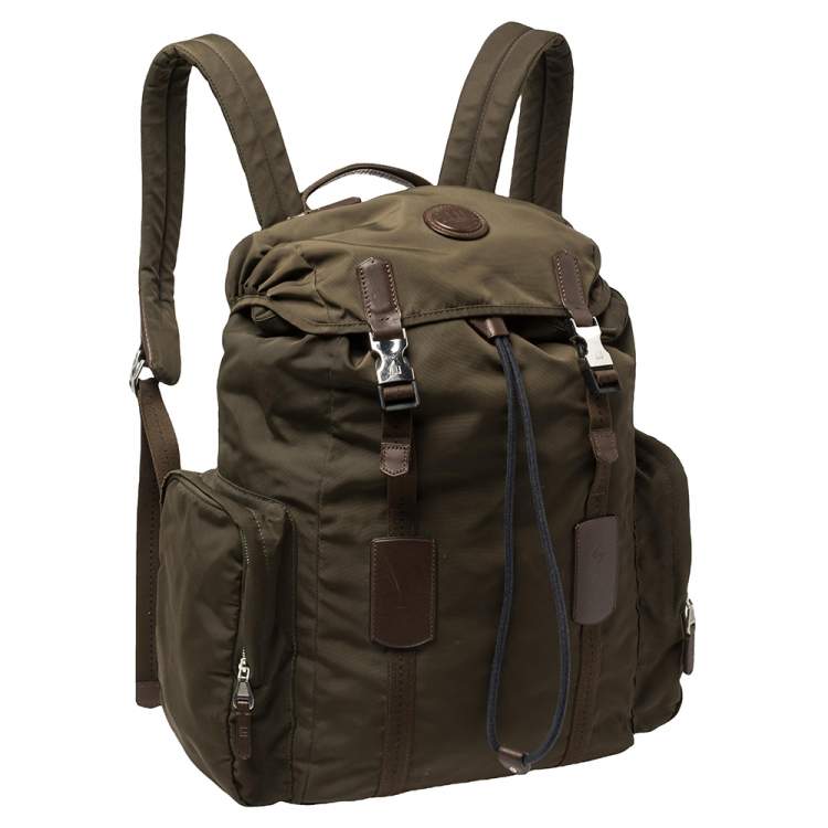Pre Owned Dunhill Military Green Nylon Large Guardsman Backpack