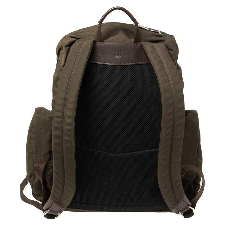 Pre Owned Dunhill Military Green Nylon Large Guardsman Backpack