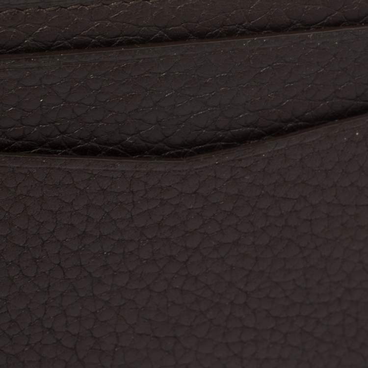 Pre Owned Dunhill Dark Brown Leather Card Holder