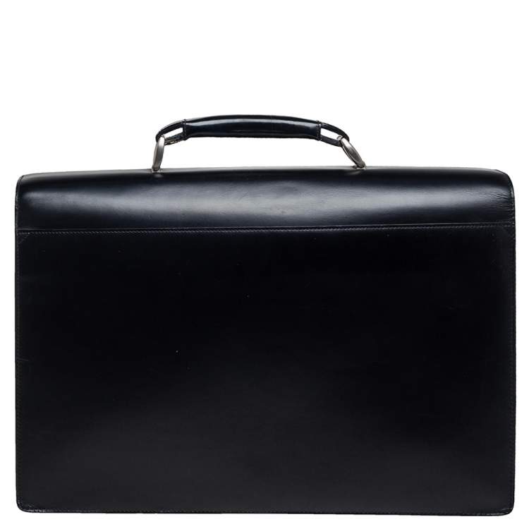 Pre Owned Dunhill Black Leather Confidential Briefcase