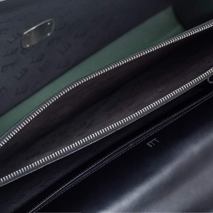 Pre Owned Dunhill Black Leather Confidential Briefcase