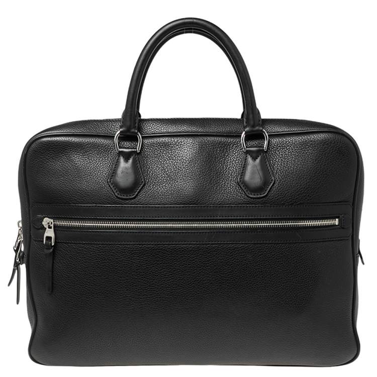 Dunhill Black Leather Zip Briefcase Dunhill | The Luxury Closet