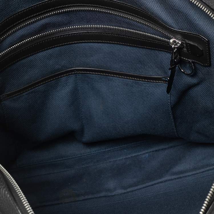 Pre Owned Dunhill Black Leather Zip Briefcase 