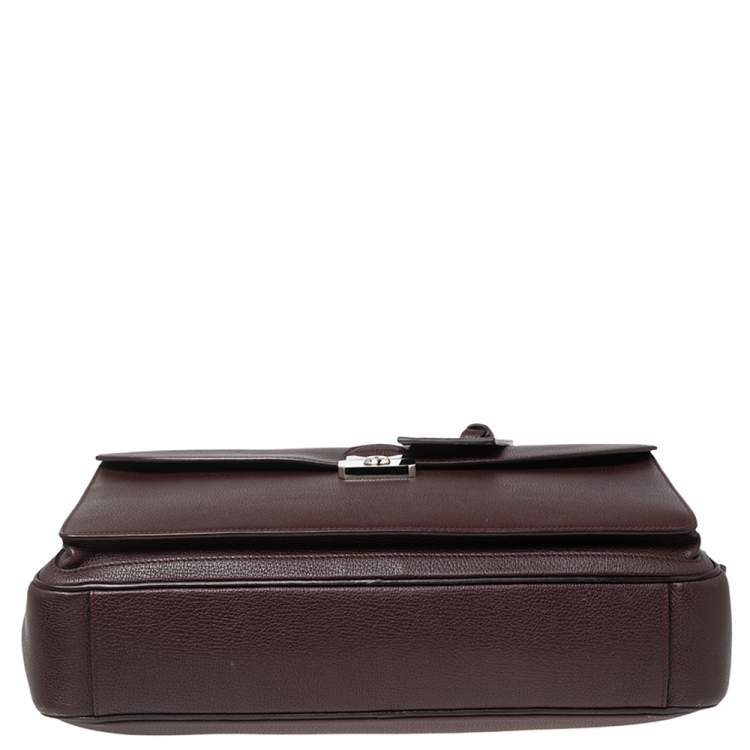 Pre Owned Dunhill Burgundy Leather Briefcase 