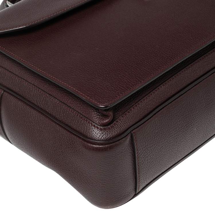 Pre Owned Dunhill Burgundy Leather Briefcase 
